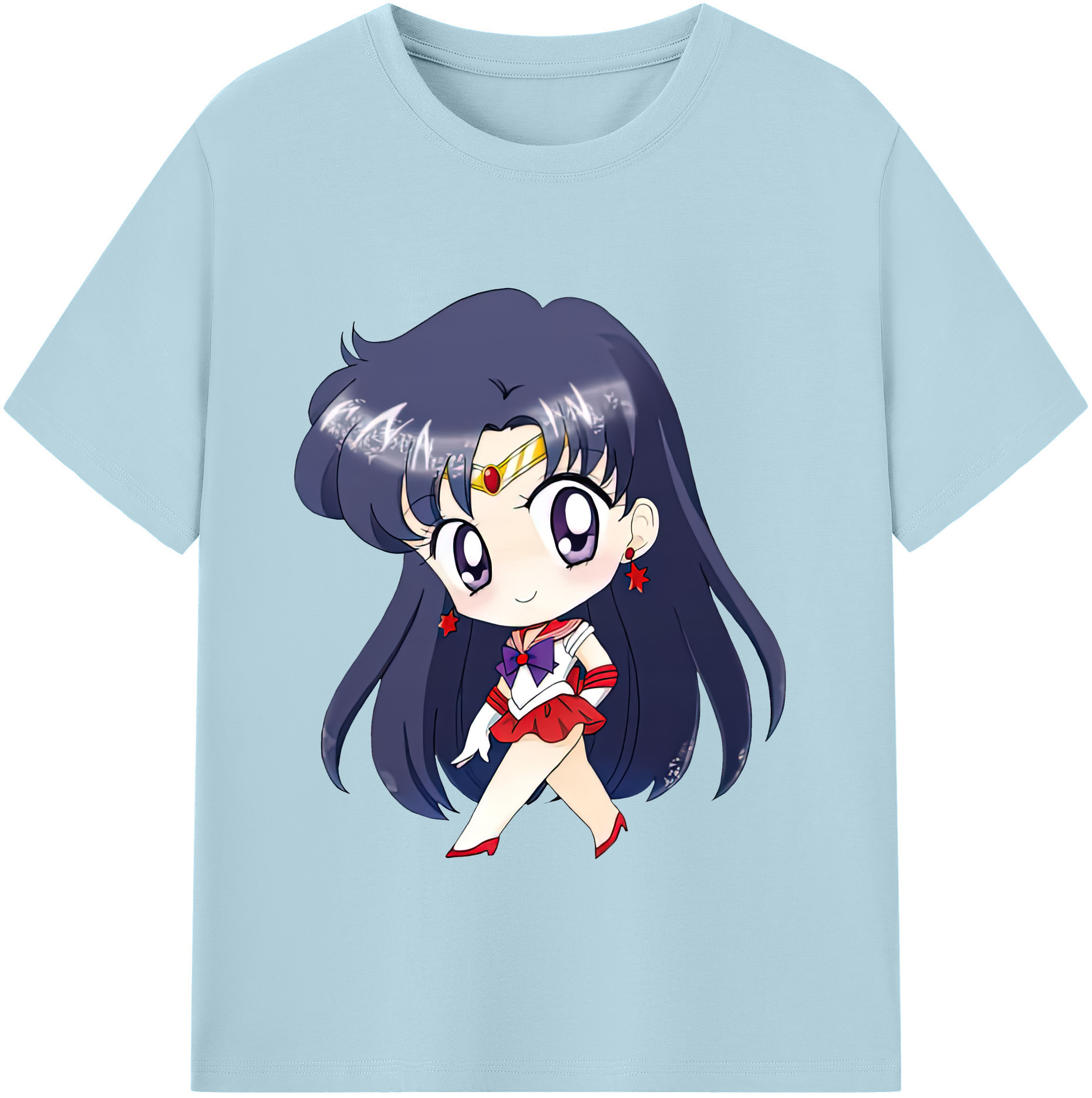 （画像用） 美少女戦士セーラームーン 火野レイ ひの レイ Sailor Moon Hino Rei （セーラーマーズ,Sailor Mars） 綿100％半袖Tシャツ（フロントプリント）